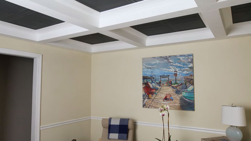 Finished Coffered Ceiling